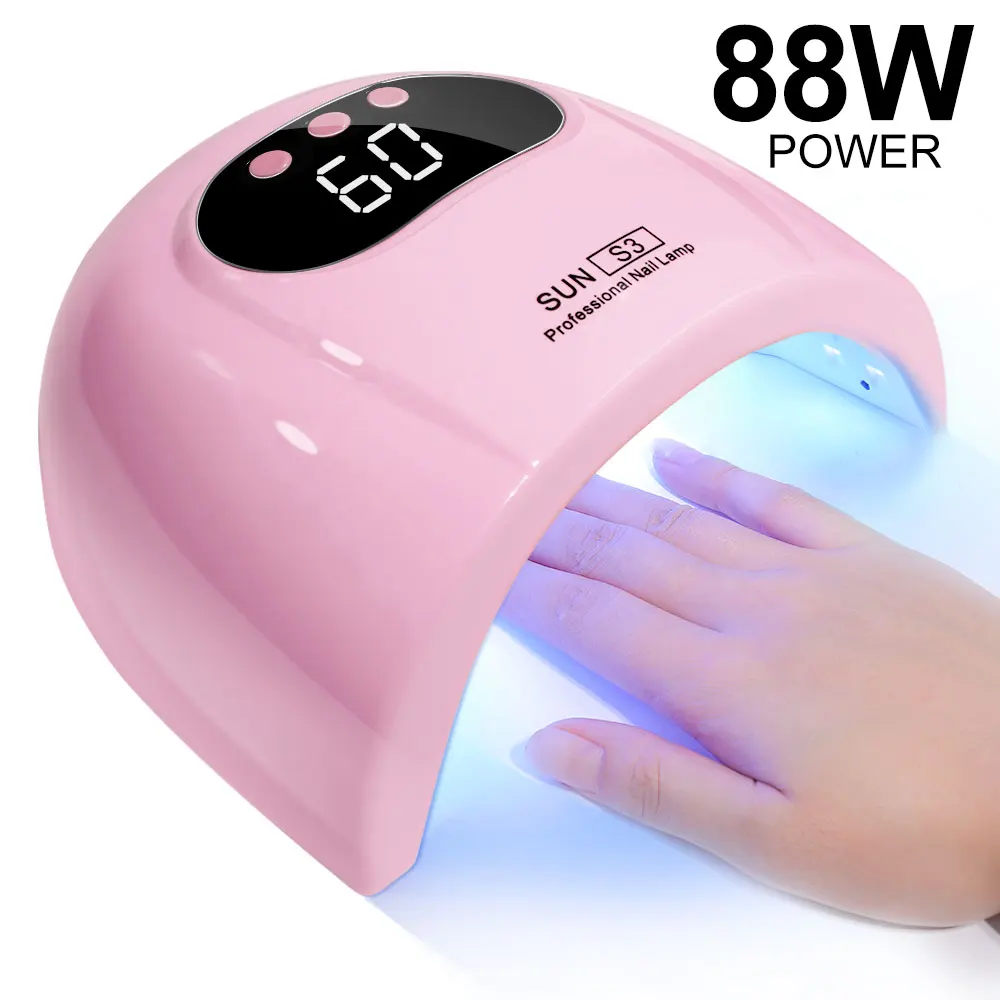 88W Nail Lamp UV LED Professional Curing All UV Gel Nail Polish Nail Dryer 24PCS LED Machine Infrared Sensor Nail Lamp