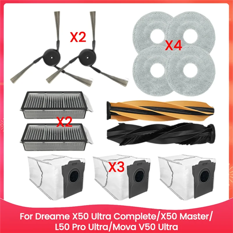 N18R Per Dreame X50 Ultra Complete/X50 Master/L50 Pro Ultra/Mova V50 Ultra Parti per aspirapolvere Spazzola Filtri HEPA Mop Pad Polvere