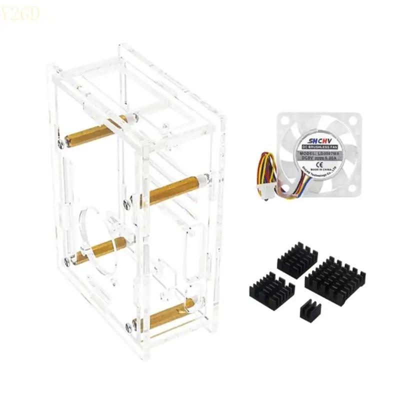 Y2GD -Acryl -Gehäusekoffer Wärme für RPI 5 mit optionaler Kühllüfterkühlabdeckung