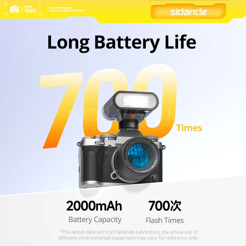 SIDANDE S01 Kit Portable Camera Flash G16 High Brightness 10W Fast Charging 2000mAh Long Battery Life Universal Camera Flash