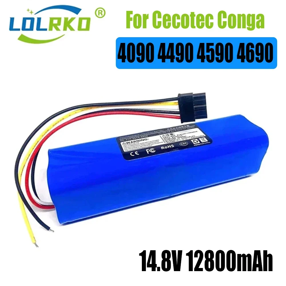 

New 12800mAh/9800mAh Replacement Battery For CECOTEC CONGA 4090 4490 4590 4690 Robot Vacuum Cleaner Accessories Spare Parts Tool