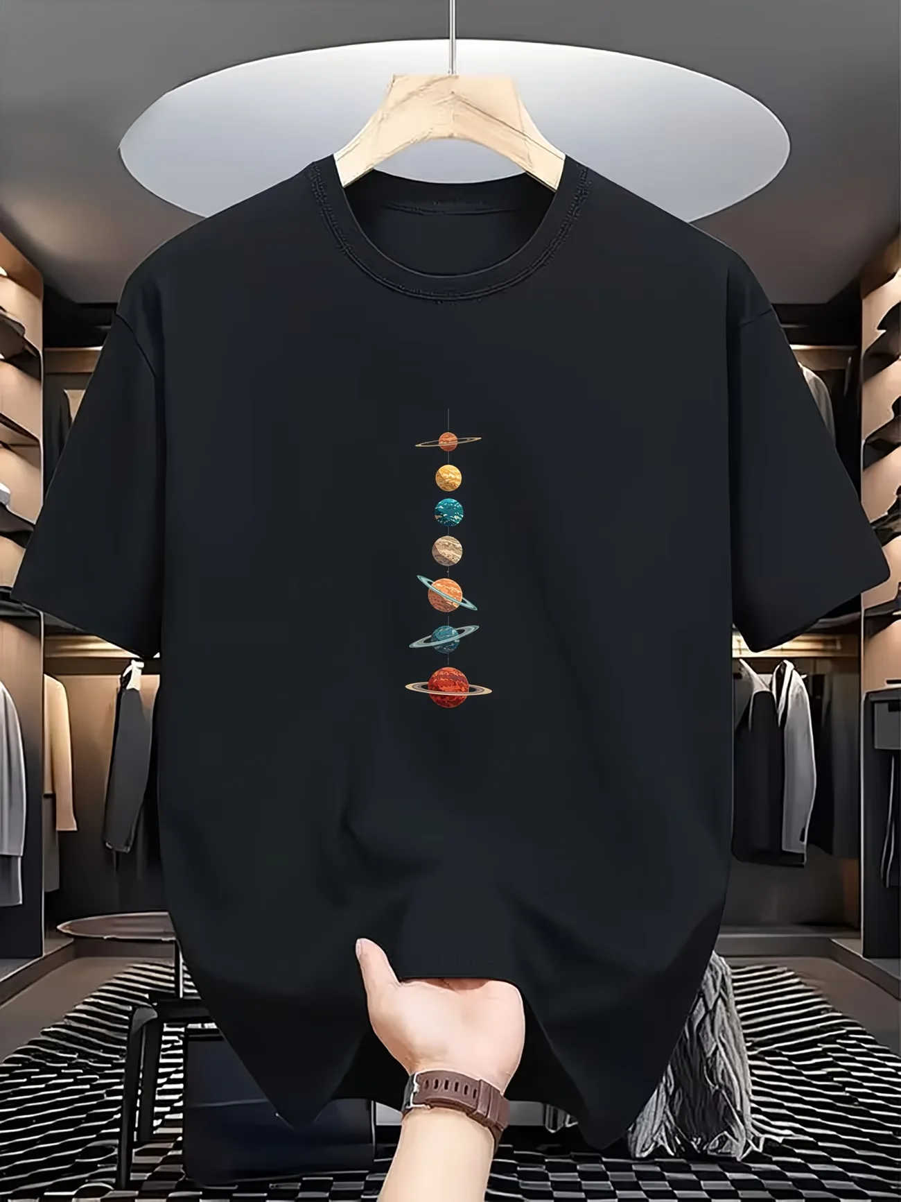 Solar System Planets T Shirt Outer Space Astronomy Graphic Tee Universe Science Geek Top Retro Aesthetic Harajuku Streetwear