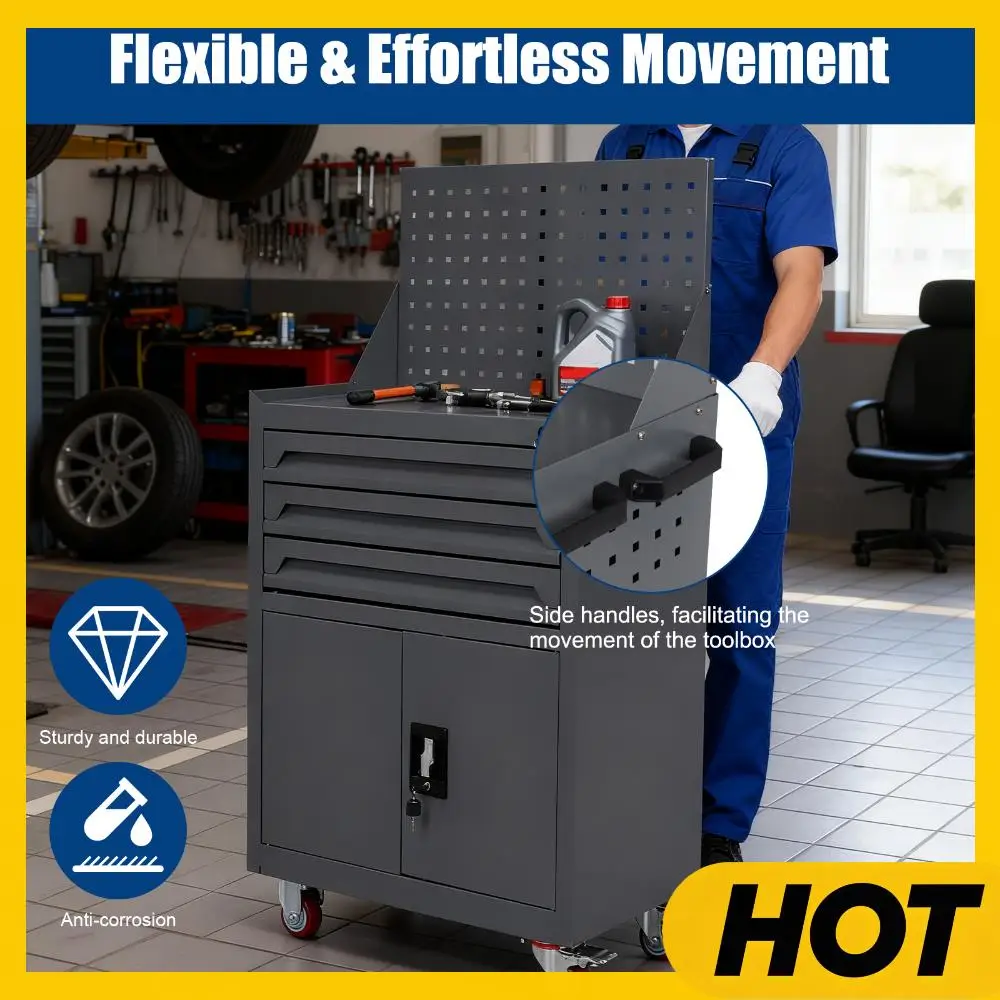 

Органайзер для инструментов с выдвижными ящиками, шкаф для хранения инструментов, тележка для инструментов для авторемонта, мастерской, склада, гаража