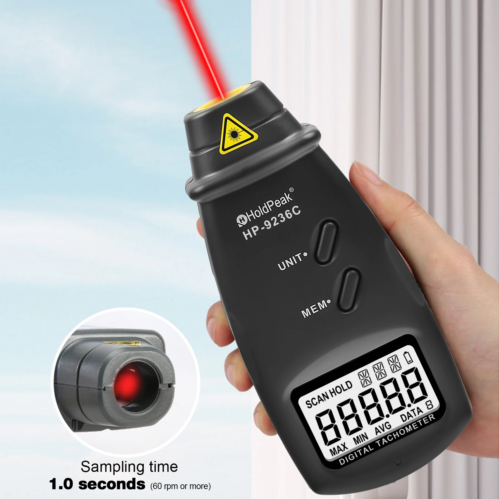 Tacômetro Digital HP-9236C, Me - Industrial Laser Tachometer avaliação e preço