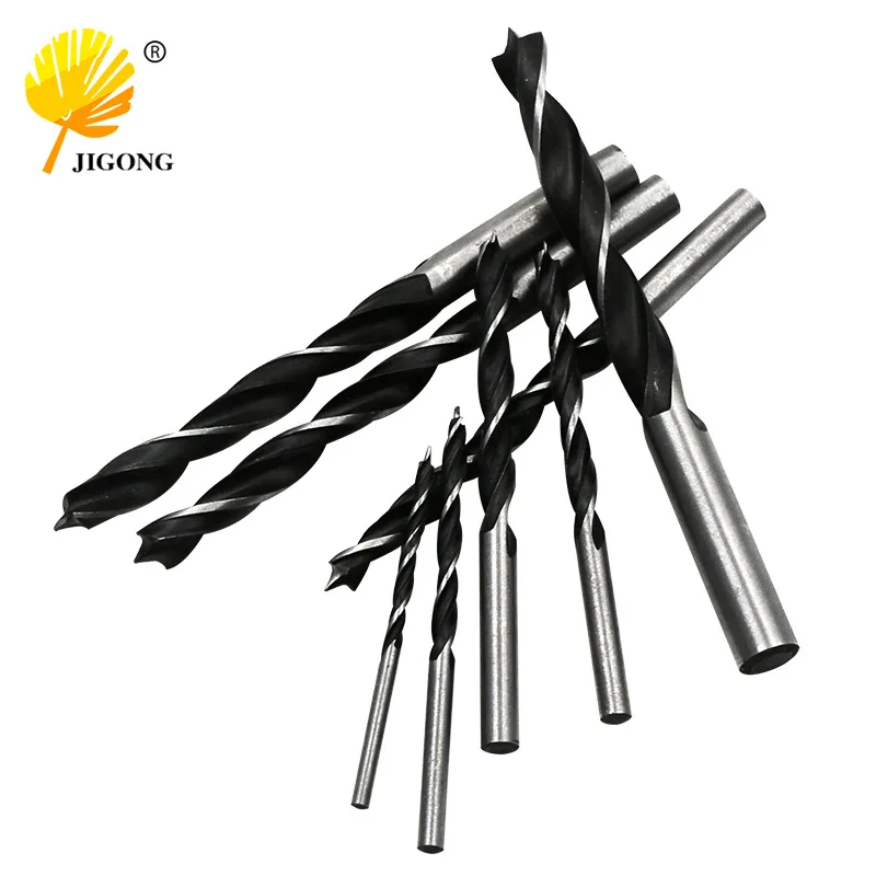 8-Piece set of 3-10mm three-pointed woodworking drill, wood punching reamer, double-slot double-edge woodworking drill, woodwork