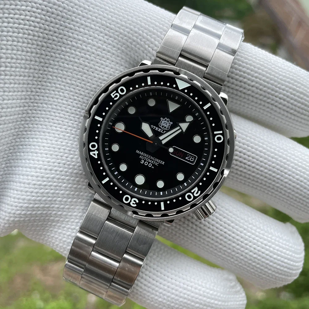 STEELDIVE SD1975W V2 Double Calendar Tuna 300M Waterproof Ceramic Bezel Super Luminous Sapphire Crystal Classic Dive Watch