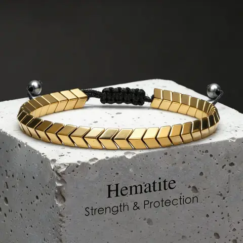 Hematite Arrow Shape Stone Beads Bracelets Weight Loss Magnetic Therapy Bangle for Women Men Fashion Health Care Unisex Jewelry