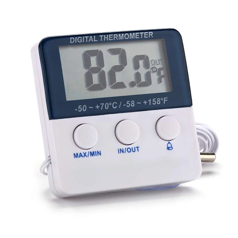 ABGG-Digital Refrigerator Thermometer With Alarm And Maximum And Minimum Temperature And LED Indicator Light