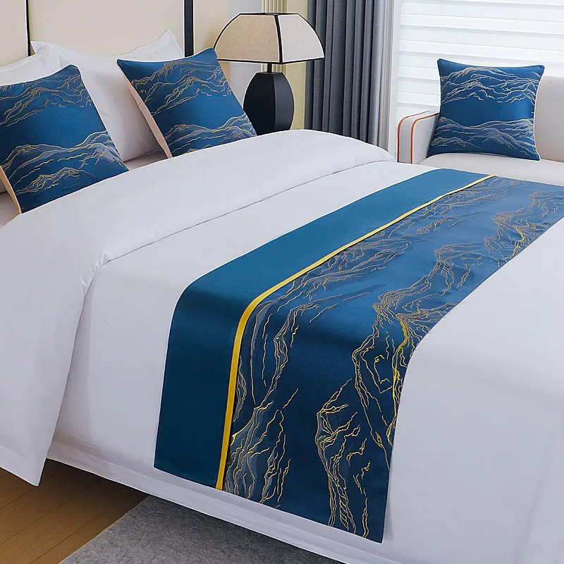 Hotel-specific Bed End Towel Guesthouse Hotel Bed Cover Bed Scarf High-end Luxury New Style Popular Bed Runner Bedspread