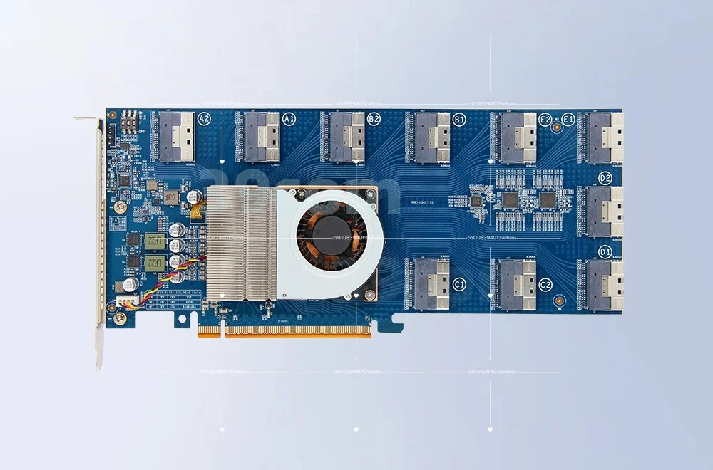 PLX88096 Expansion Card/PCIe 4.0/free Splitting/X16/SFF8654