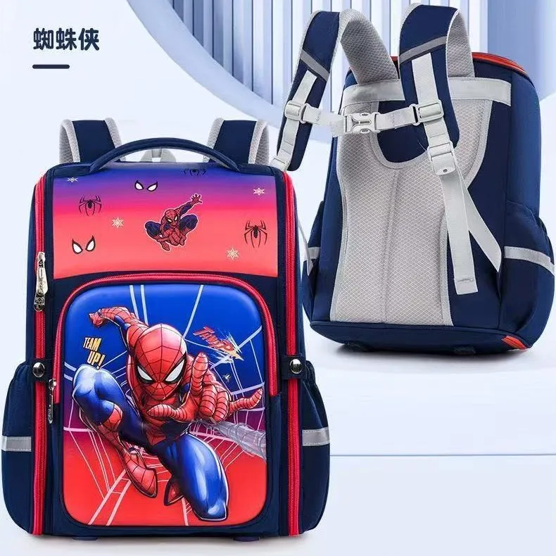 

Marvel Boy Orthopedic School Bag Primary Student Shoulder Orthopedic Backpack Spider Man Captain America Large Capacity Mochilas