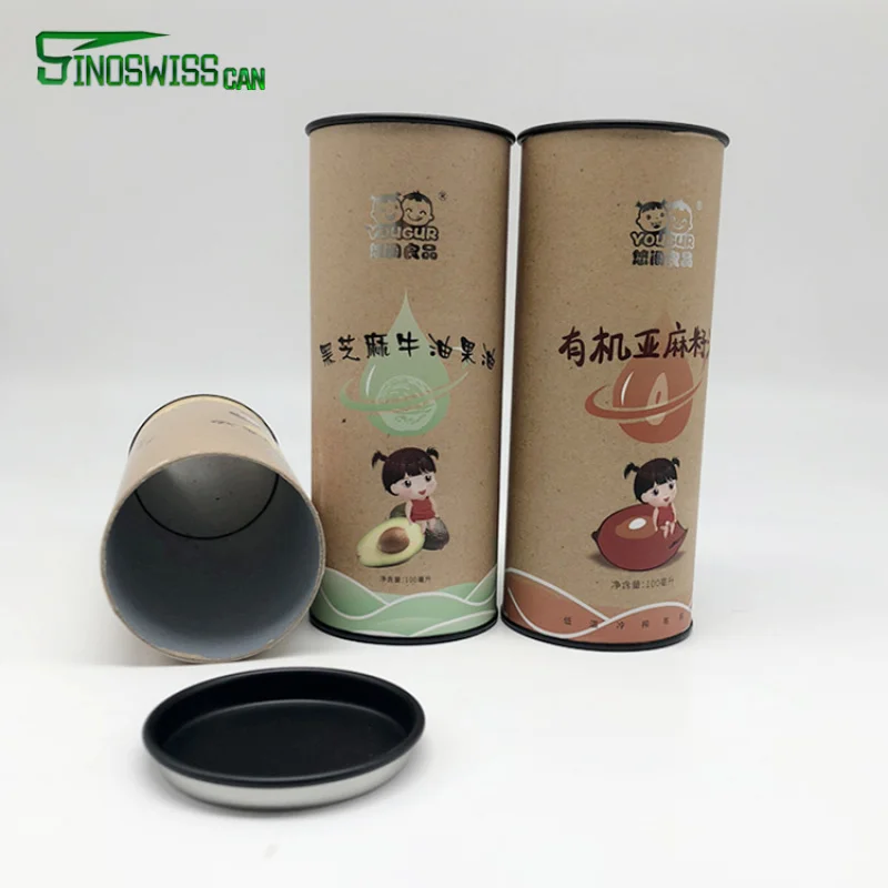 10 00piece.Custom.Custom Kraft Paper Tube Round Box Packaging with Food Grade aluminum Foil Linner