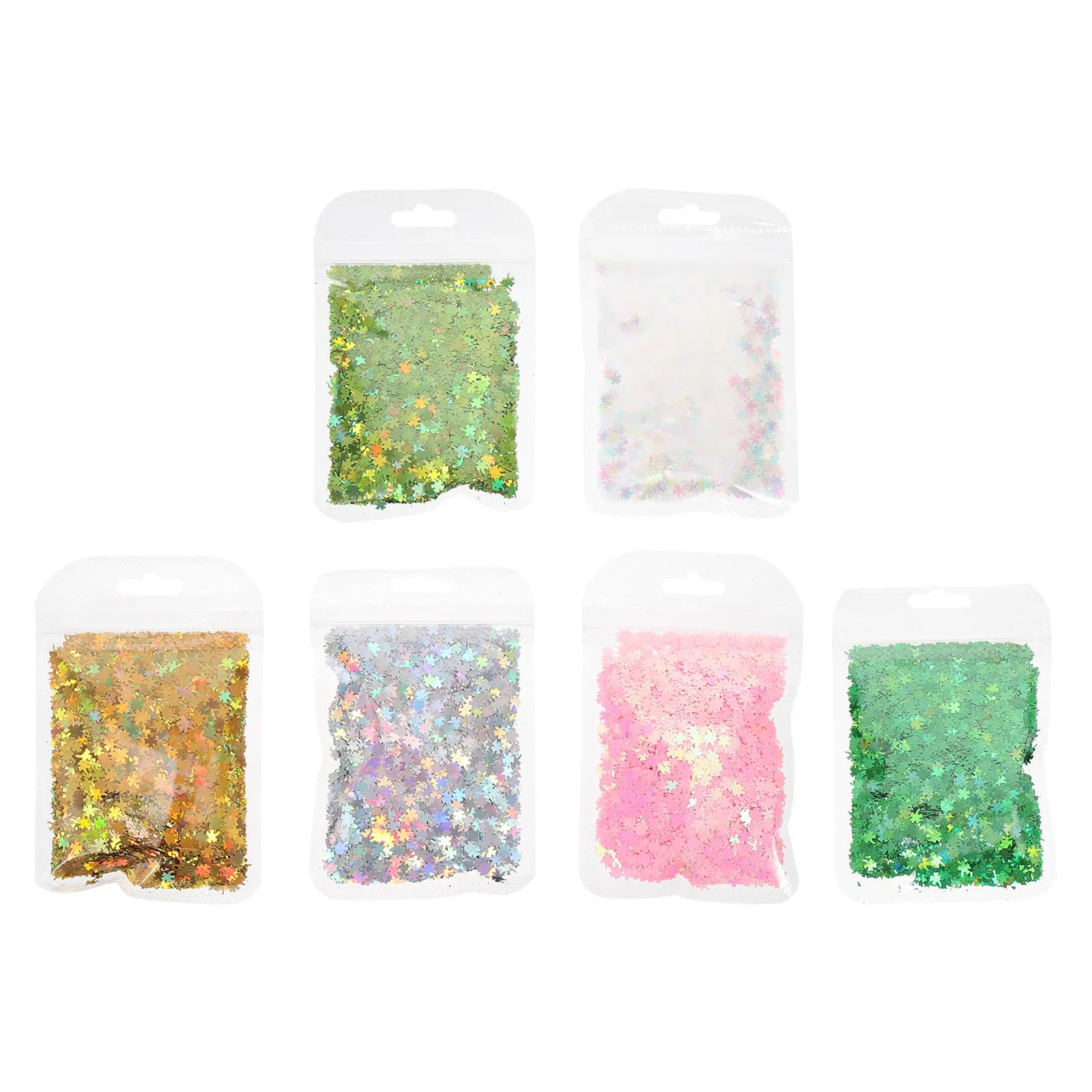 

6 Packs PET Material Nail Art Sequin Decorations Epoxy Resin Colorful Manicure Accessories for Women Creative Supplies Natural