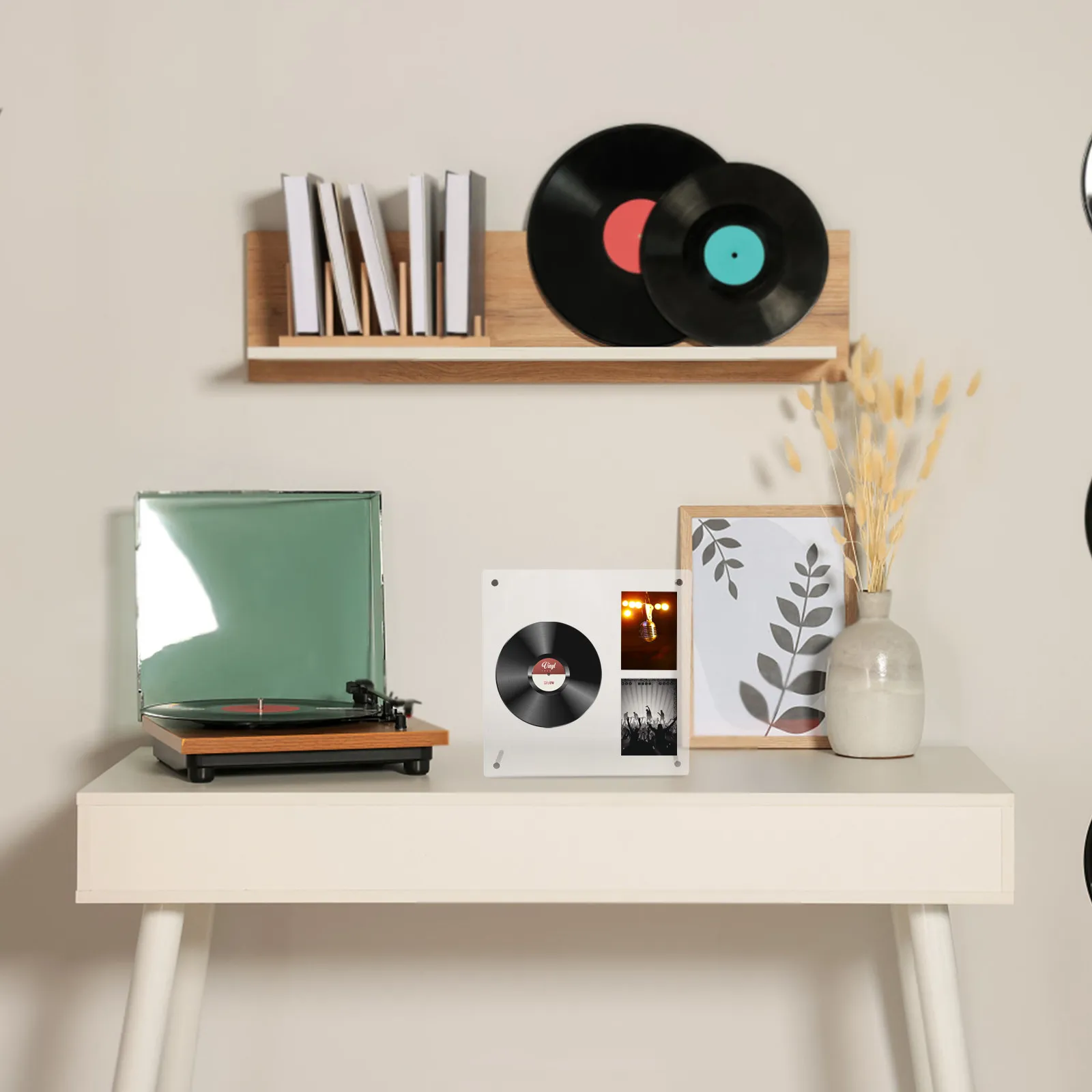 Three Tier Clear Acrylic Cd and Photocard Display Stand Kpop Album Holder Vinyl Record Table Display Shelf Modern Home Decor