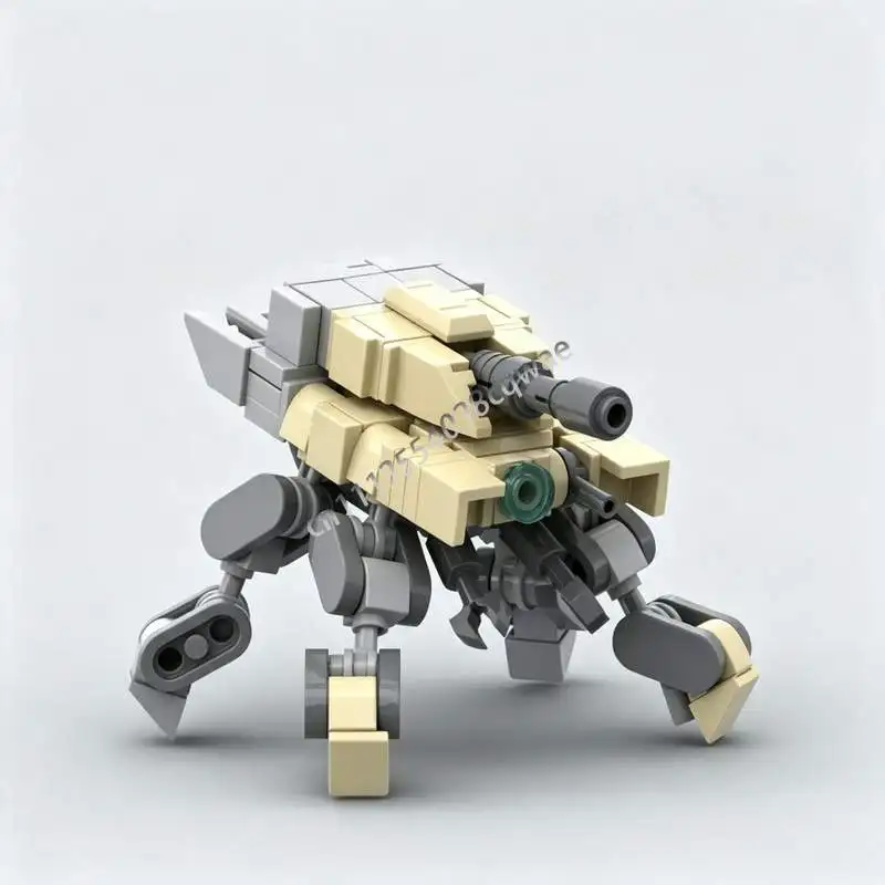 130 PCS Tan Gray Army Tank Model MOC Custom Puzzle DIY Assembly Building Blocks Technical Toy Popular Collection Display Gifts