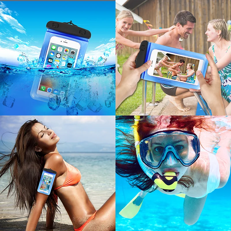 HAISSKY Armband Design Waterproof Phone Bag Universal Under Water Beach Pouch Swimming Surfing Boating Touch Screen Dry Bag