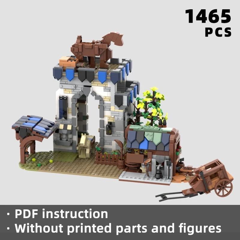 

medieval blacksmith bricks gateway gate blocks modular castle building moc architecture unique display klocki