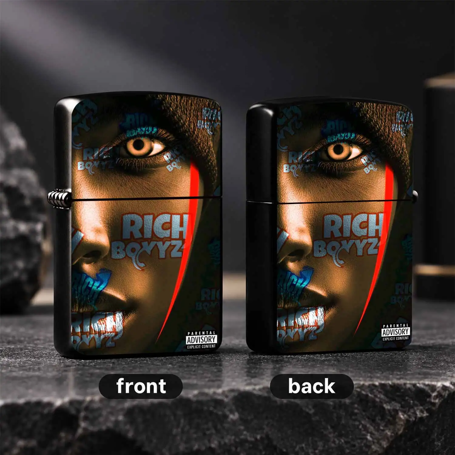 Creative Rich Boyyz Art Print Portable Lighter, Stylish Human Face Visual Design Decor Ignition Tool, Sleek Trendy Pocket Size Igniter For Daily Use, Travel, Camping, Party, Gifting, Reliable Practical Accessory For All A Humorous And Inter