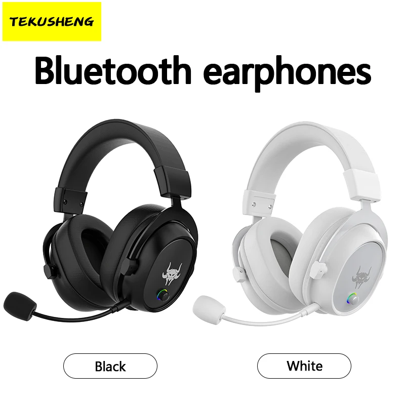 High-end 2.4G Wireless Overhead Sports Headphones with Bluetooth White Gaming Headset with Microphone Noise Canceling Headphones images - 6