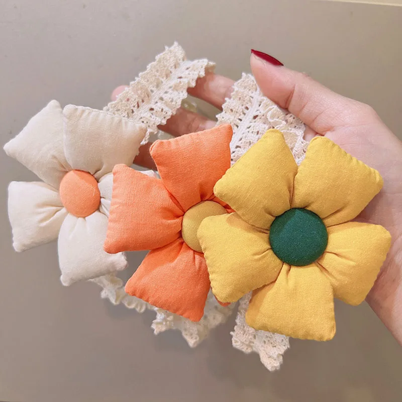 

Baby Flower Headband for Girls Hair Accessories Newborn Photography Props Hairband Kids Handmade Lace Turban Children Headwear