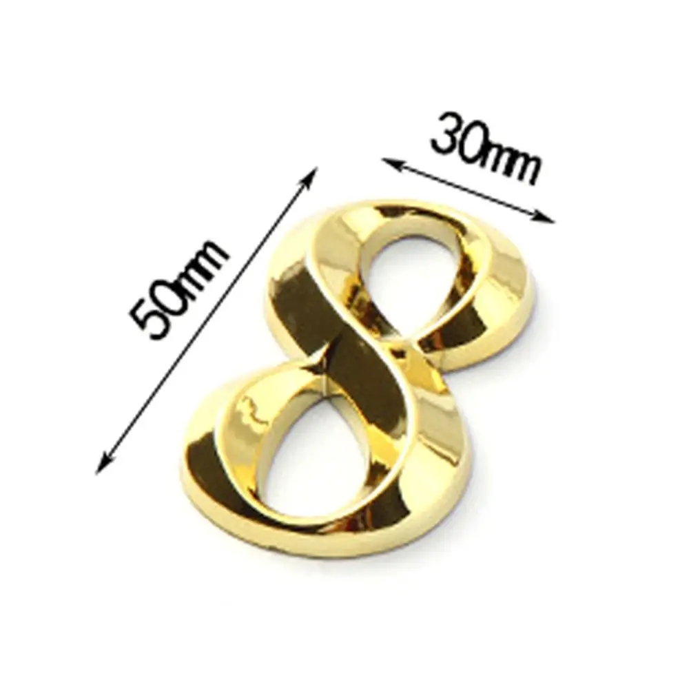 Creative 3D Door Number Golden Door ABS Injection Molding Digits 0 to 9 Electroplating Plate Self Adhesive Door Sign Number Home