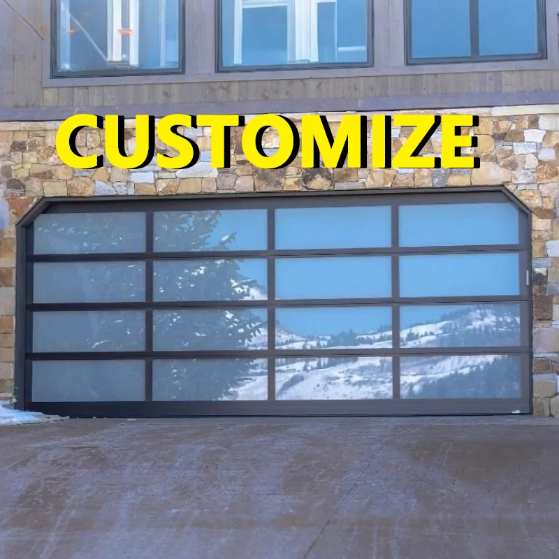 Any Size Custom Thermal Insulation Aluminum Garage Door Noise Proof Sealed Design Remote Auto Lift Home Energy Saving Entry Door