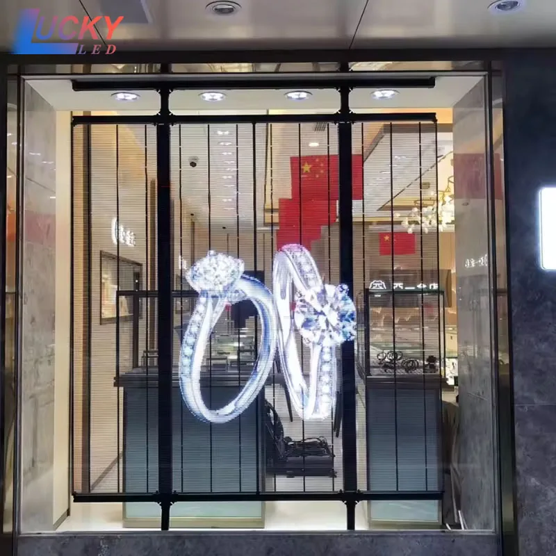Ultra Thin Light Flexible Transparent Screen P3.91 P7.8 Led Screens for Glass Advertising Window Wall