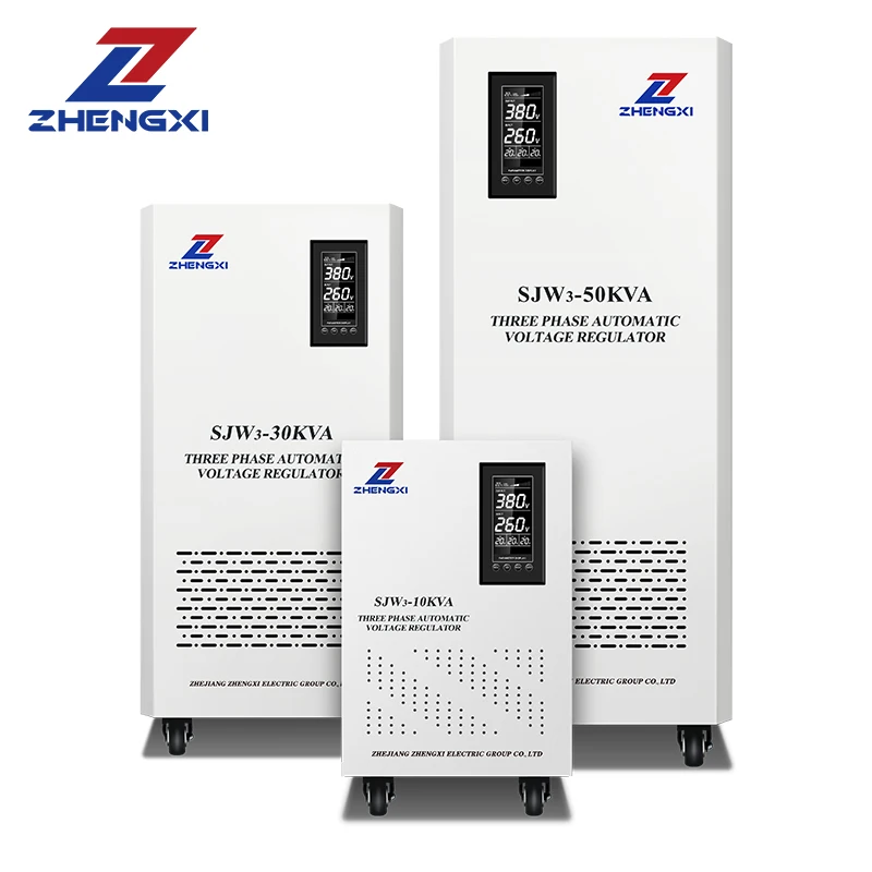 

3-Phase 15KVA/20KVA/30KVA Ac Voltage Stabilizer Regulator Input 280V-430V SVC & SJW Usage LCD Display