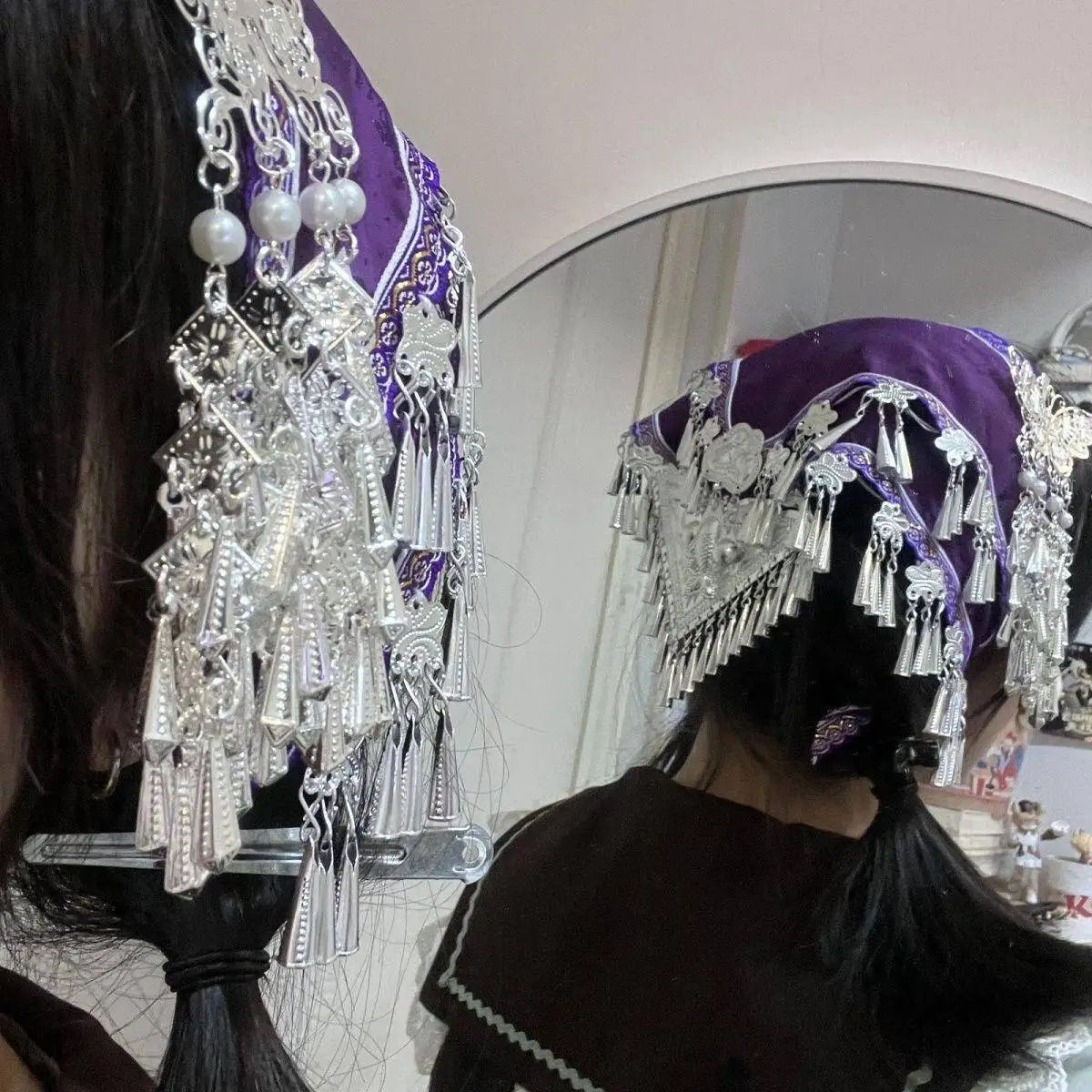 Handmade Cloud COS Headwear Tassel Bell Ethnic Style Hanfu Hair Accessories Traditional Tibetan Fashion Party Performance Sup...