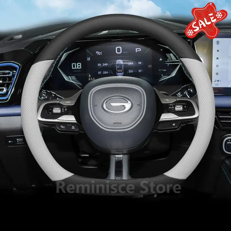 Leather Car Steering Wheel Cover For GAC GS3 Emzoom Empow Emkoo S7 2025 2026 Car Style Auto Interior GAC Empow 2025 Accessories
