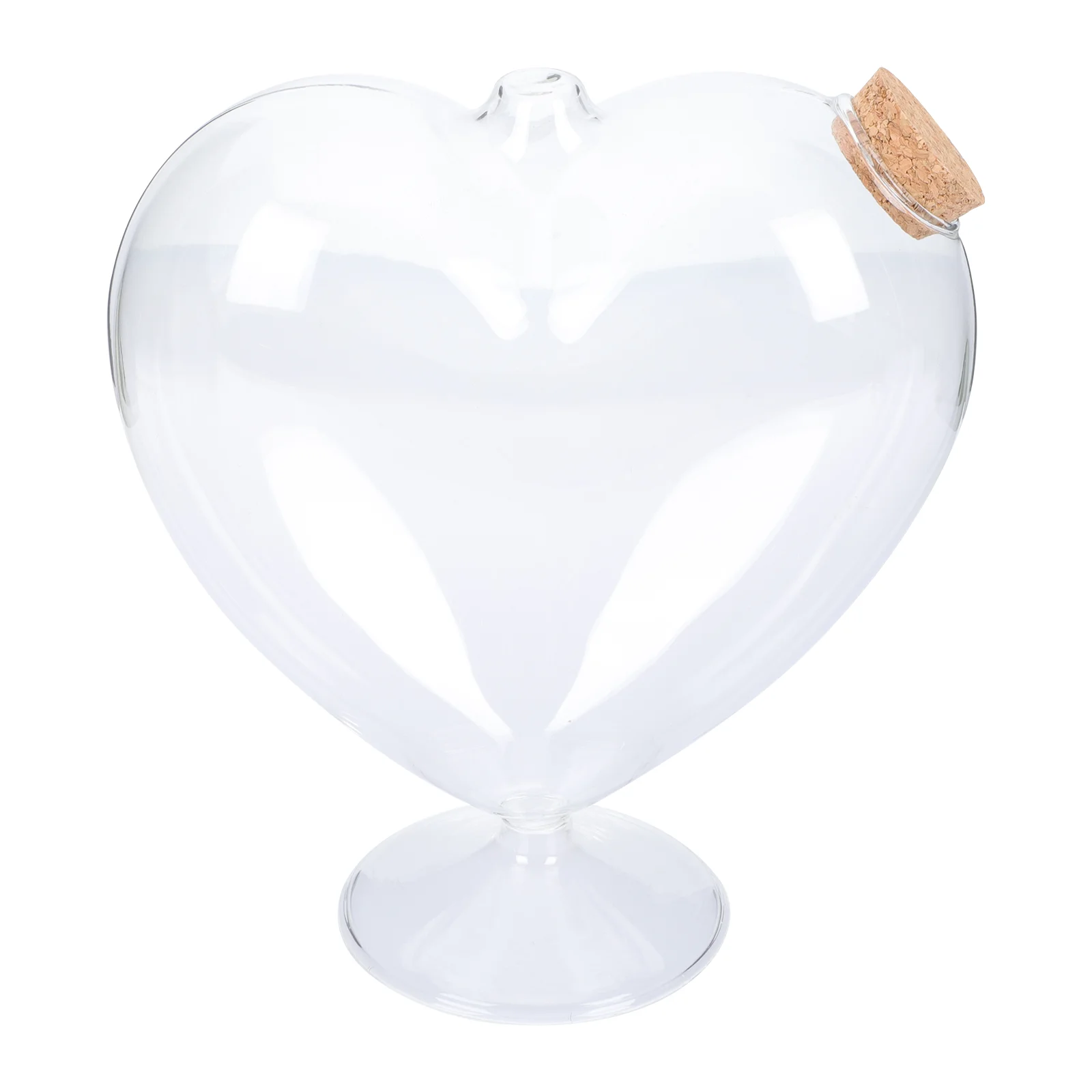 

Wishing Bottle Heart Shaped Glass Jar Container with Lid Empty Desktop Containers Jars High Based Water Pink