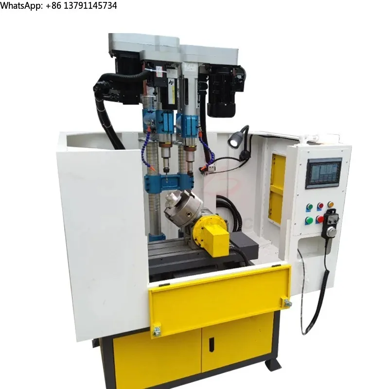 Drilling Tapping Machine 74/92mm Column Diameter 1500W Double-head Full-servo Cross Slide Tapper Driller Including Enclosed Base