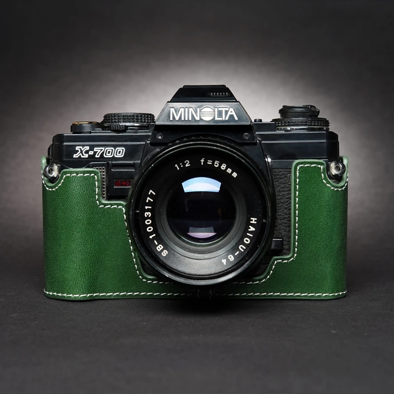 Funda protectora de piel auténtica para Minolta, funda protectora de X-700, X-570, X-300, para cámara de fotos, trabajo manual