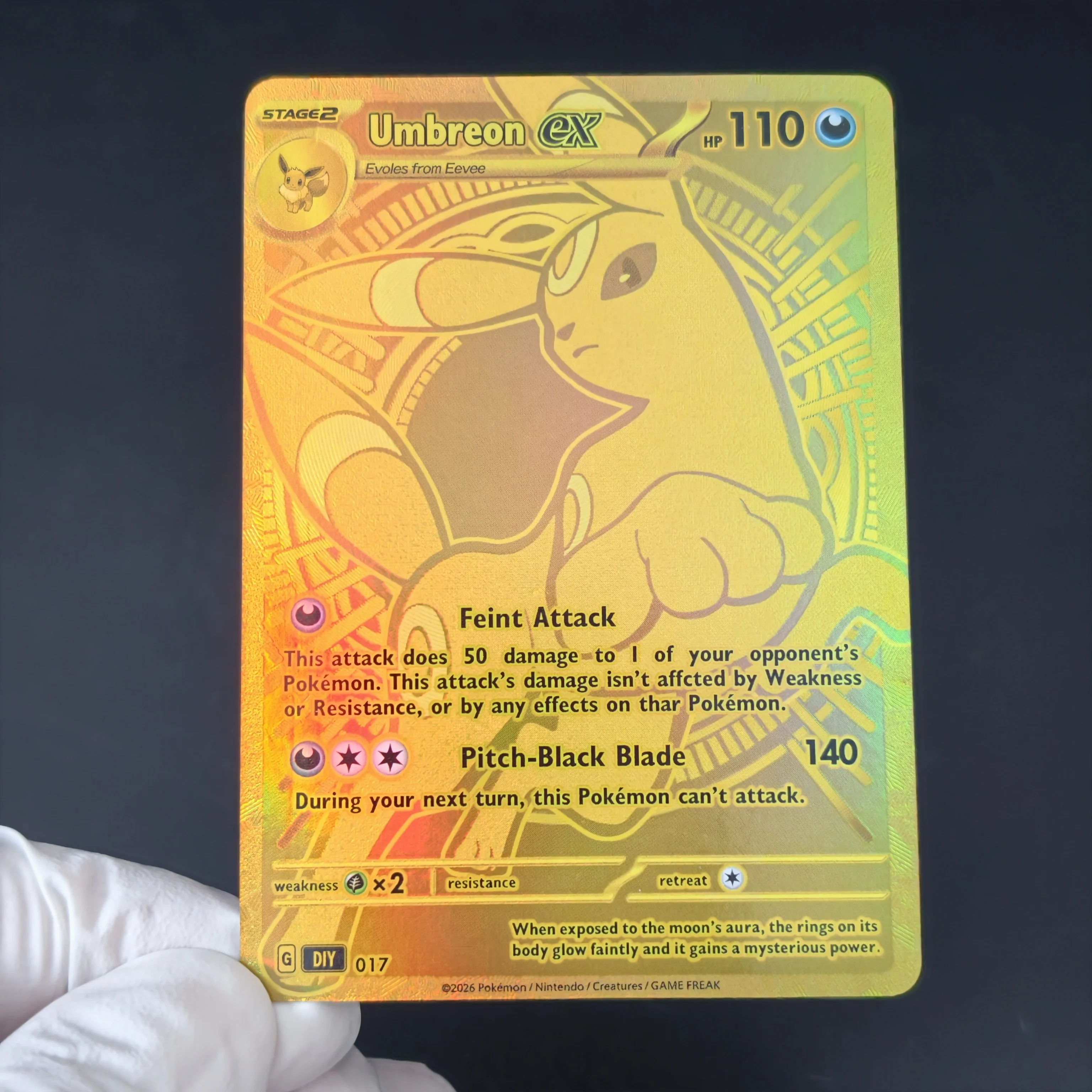 Proxy PKM Card MUR Gold Mega Gengar Umbreon Venusaur Blastoise Mewtwo EX Holo Foil Textured Card DIY TCG Advanced Anime Cards