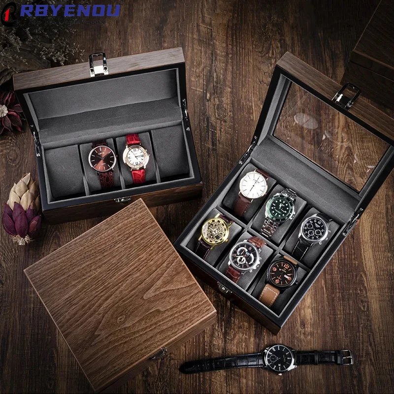 

For Watch Walnut Watch Case Storage Box Simple High-grade Mechanical Watches Bracelet Collection Display Customizable Logo OEM