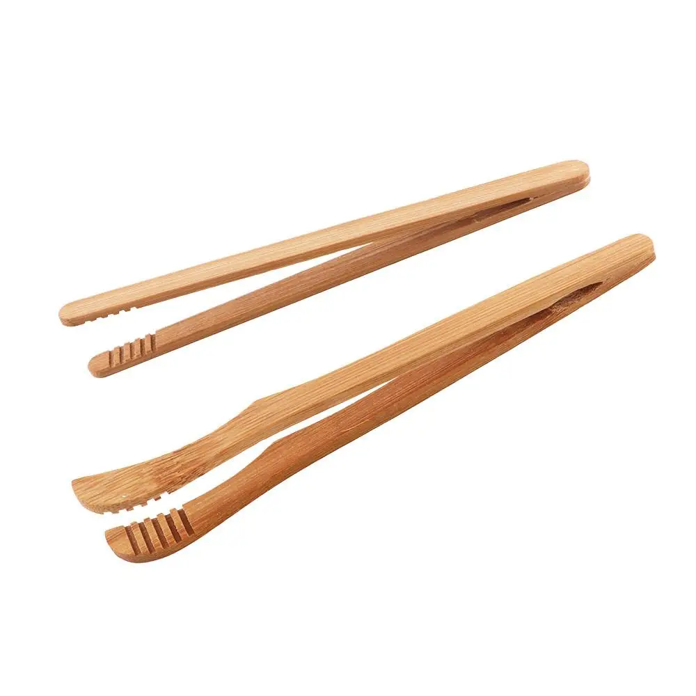 1/2/4Pcs 18cm Bamboo Wood Wooden Food Toast Salad Tongs Toaster Bacon Sugar Ice Tea Tong Tea Clips Teaware For Kitchen Tweezer
