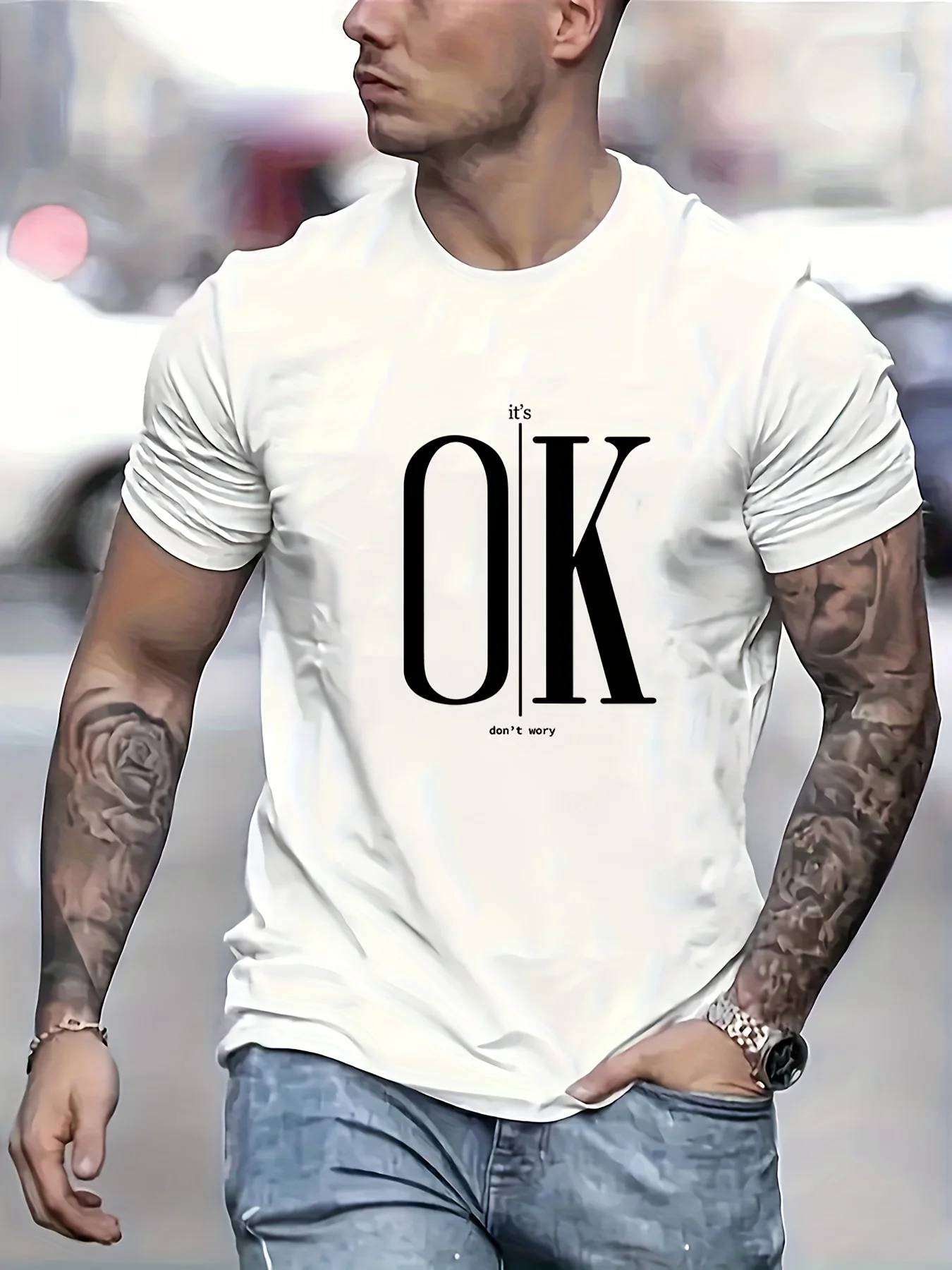

Vibrant Graphic Print Crew Neck TShirt Mens Casual Short Sleeve Shirt for Summer Outdoor Activities Comfortable Breathable