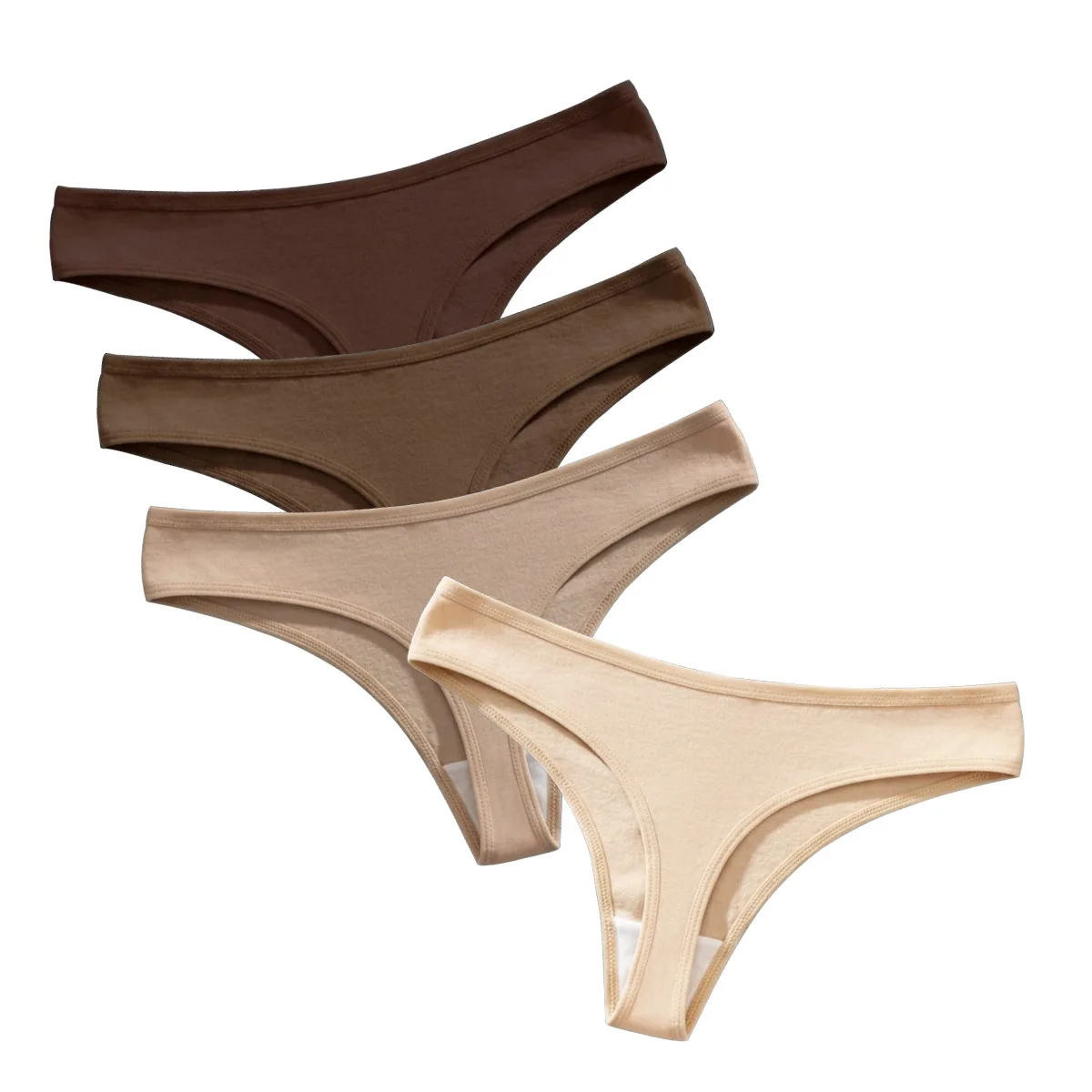 2pcs Set Women‘s Sexy Thongs G String Soft Seamless Panties High Elasticity Cotton Bow Underwear Low Waisted Briefs Lingerie