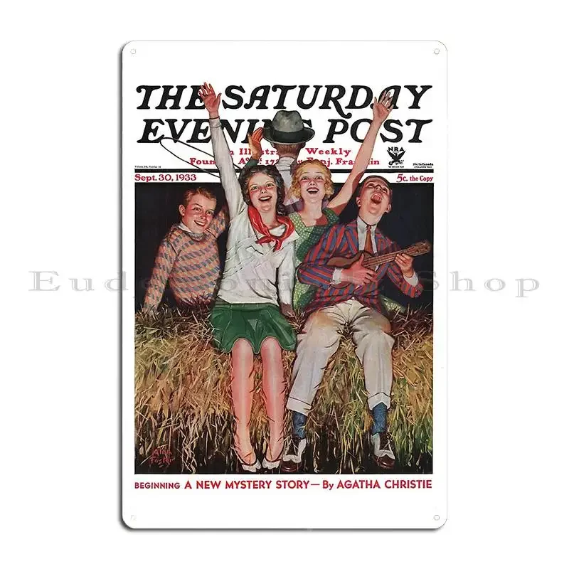 The Saturday Evening Post 1933 Alan Foster Metal Sign Decoration Print Painting Cinema Mural Tin Sign Poster