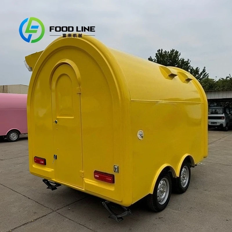 شاحنة طعام متنقلة مجهزة بالكامل، عربة مقطورة لمطعم بيتزا هوت دوج للبيع حسب الطلب #2