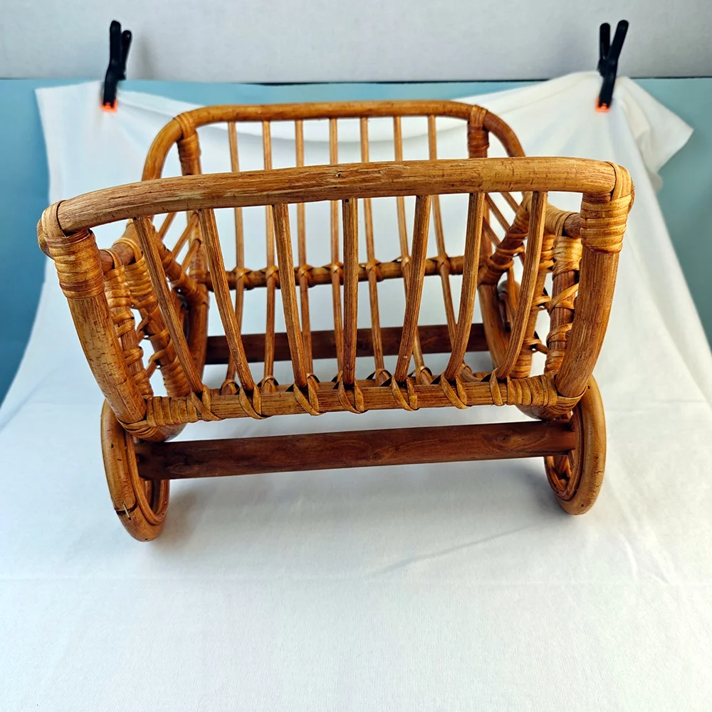 Original Baby Rattan Cart Basket Newborn Photography Props Trolley Baby Crib Newborn Photography Chair Stroller Prop Fotografia