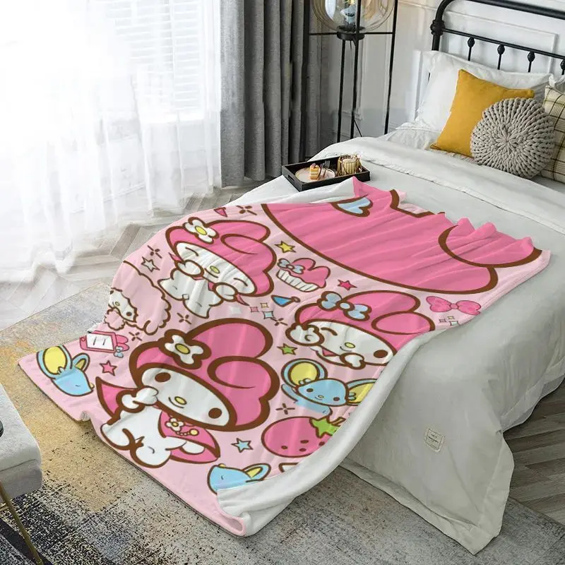 

Офисный плащ Sanrio Hello Kittys, накидка с героями мультфильмов, шаль для сна, повседневное одеяло, модное комфортное простое платье с принтом, креативные элитные подарки