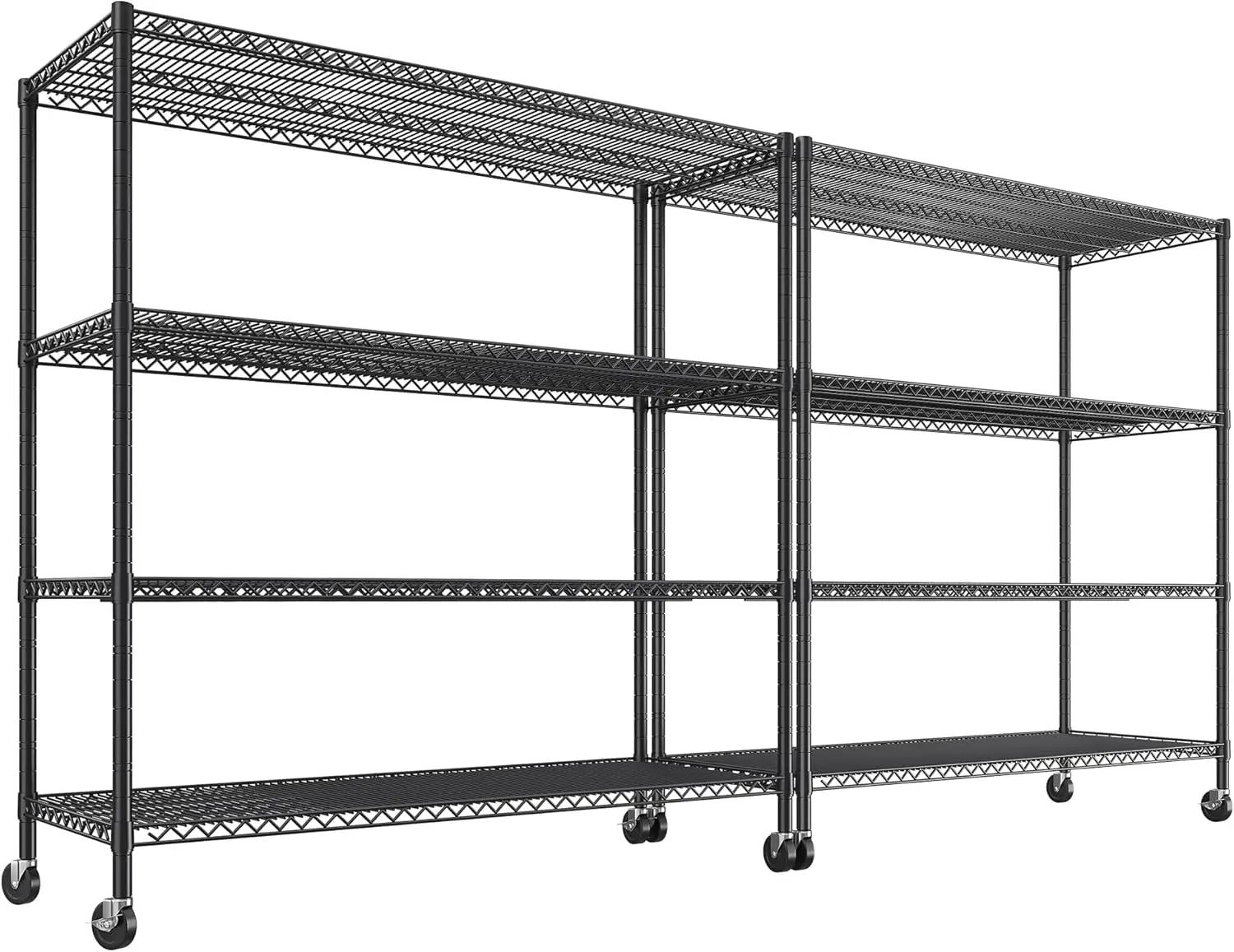 REIBII 55,5''W opslagplanken 2500LBS draadrek met wielen 75,6" H zware rekken verstelbare metalen planken