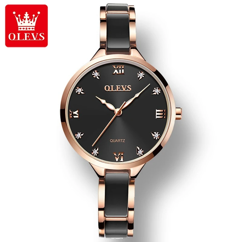 

OLEVS 5872 Fashion Quartz Watch Stainless Steel Watchband Round-dial