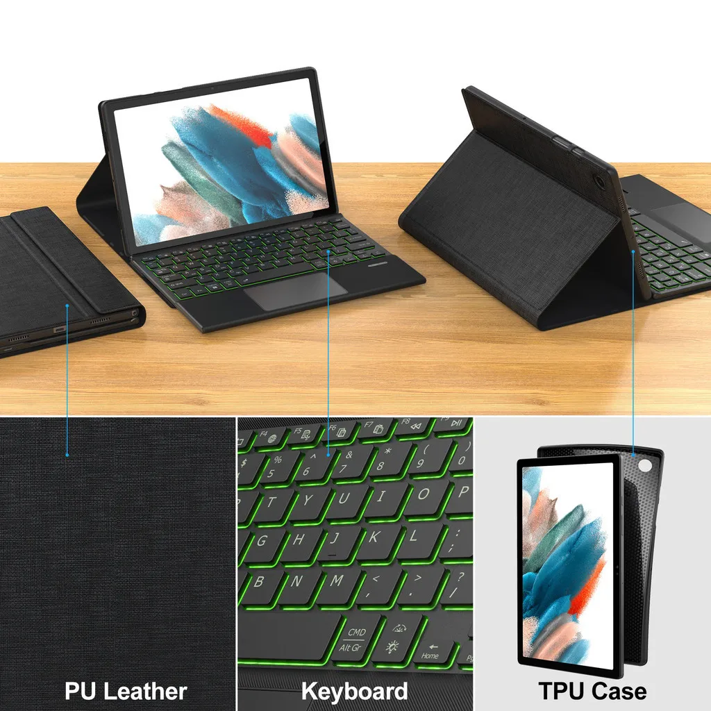 Imagem -04 - Capa de Teclado Retroiluminada para Amazon Fire hd 10 Plus Capa do Trackpad Fire Max 11 hd 10 2023 2023 Cores