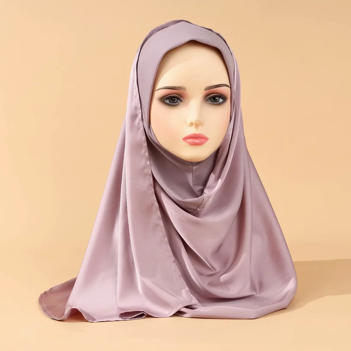 عالية الجودة وشاح من الساتان النساء المسلمات الحجاب الحجاب والأوشحة شال التفاف عمامة الإسلام سرق عصابات Bufanda Foulard 120*60 سنتيمتر #1