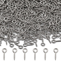 100pcs 4x8/5x10/5x12mm Stainless Steel Mini Eye Pins Silvery Screw-In Eyelets For Jewelry Making DIY Craft Supplies Accessories