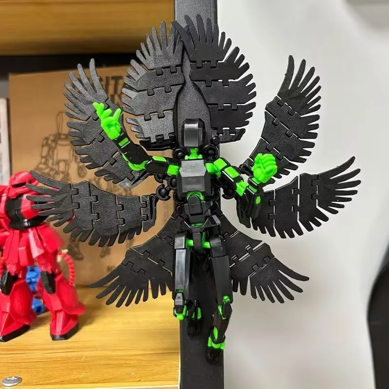 3d Printed Mannequin Dummy 8 Wings Angel Demon Series Action Figures Multi-Jointed Movable Shapeshift Robot Parent-Child Toys