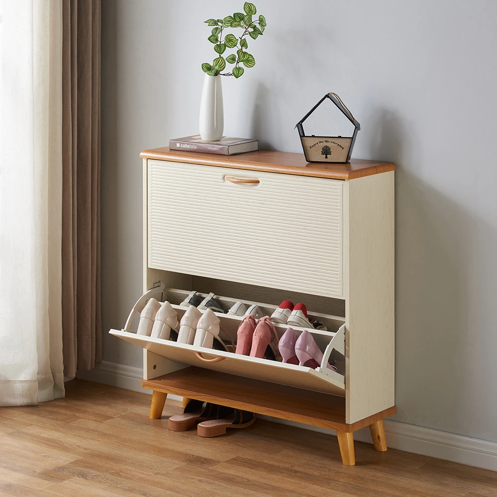 Nordic ultra-thin tipping bucket shoe cabinet, simple modern entrance 17cm household foyer cabinet, large-capacity shoe rack at