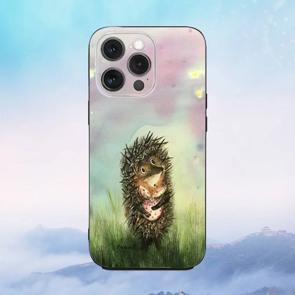 iPhone 16e,16,15,14,13,12,11,Pro,X,XS,Max,XR,Plus,Mini 소프트 블랙 커버용 F-Fog 전화 케이스의 영화 고슴도치